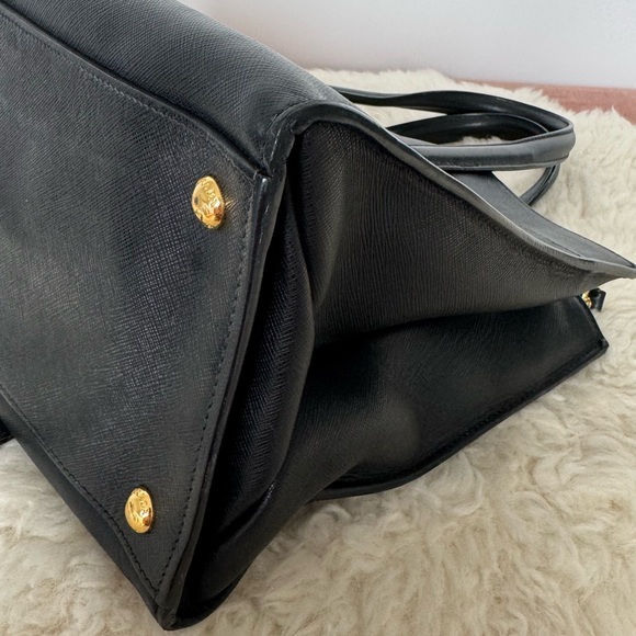Prada Black Saffiano Satchel with Gold Logo - Picture 7 of 8